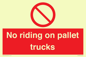 No riding on pallet trucks
